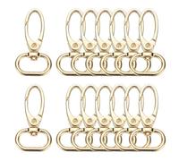 sourcing map 14 Pcs Swivel Clasps Hook, 4/5 Inch D Ring Lobster Claw Clasps Trigger Snap Hooks Metal Keychain Clips for DIY Purse Jewelry Making, Gold