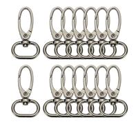 sourcing map 14 Pcs Swivel Clasps Hook, 4/5 Inch D Ring Lobster Claw Clasps Trigger Snap Hooks Metal Keychain Clips for DIY Purse Jewelry Making, Light Black