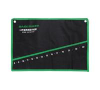 sourcing map 14-Pockets Metric 8-24mm Wrench Roll Up Pouch Canvas Wrench Tool Roll Bag Organizer for Wrenches Organization Mechanics Electricians