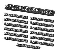 sourcing map 14 Set Price Display Cube, Adjustable Price Tag Stand Removable Mini Tag Number Letter Price Dollar Block Kit for Jewelry Retail Shop Price Signs (Black/White, 2.2" Length)