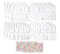 sourcing map 14 Sheets 4" Vinyl Letters Stickers and 1/2" Numbers Mini Waterproof Alphabet Self Adhesive Sticker Letters for Indoor/Outside Sticker Decal Mailbox, White/Rainbow
