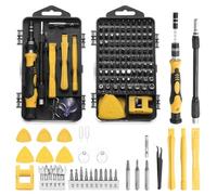 sourcing map 140 in 1 Magnetic Precision Screwdriver Set Electronics Repair Tools Kit with 99 Bits Flexible Shaft and Extension Rod for Cellphone Game Console Laptop PC Computer Camera, Yellow