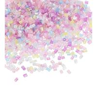 sourcing map 1400 Pcs Glass Bugle Beads, 1.5x1.5mm Tube Mini Loose Glass Seed Spacer Bead for DIY Earrings Necklaces Bracelets Jewelry Making (Purple and Blue Series)