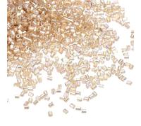 sourcing map 1400 Pcs Glass Bugle Beads, 1.5x1.5mm Tube Mini Loose Glass Seed Spacer Bead for DIY Earrings Necklaces Bracelets Jewelry Making (Champagne)