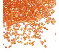sourcing map 1400 Pcs Glass Bugle Beads, 1.5x1.5mm Tube Mini Loose Glass Seed Spacer Bead for DIY Earrings Necklaces Bracelets Jewelry Making (Orange)