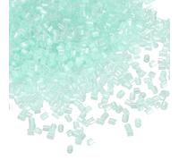 sourcing map 1400 Pcs Glass Bugle Beads, 1.5x1.5mm Tube Mini Loose Glass Seed Spacer Bead for DIY Earrings Necklaces Bracelets Jewelry Making (Cream-Light Green)