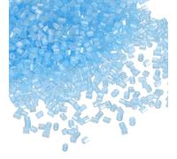 sourcing map 1400 Pcs Glass Bugle Beads, 1.5x1.5mm Tube Mini Loose Glass Seed Spacer Bead for DIY Earrings Necklaces Bracelets Jewelry Making (Cream-Sky Blue)