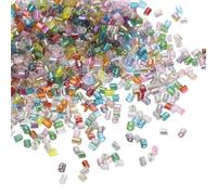 sourcing map 1400 Pcs Glass Bugle Beads, 1.5x1.5mm Tube Mini Loose Glass Seed Spacer Bead for DIY Earrings Necklaces Bracelets Jewelry Making (Multicolor)