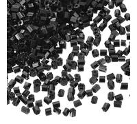 sourcing map 1400Pcs Glass Bugle Beads, 1.5x1.5mm Tube Mini Loose Glass Seed Spacer Bead for DIY Earrings Necklaces Bracelets Jewelry Making (Black)