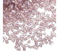 sourcing map 1400Pcs Glass Bugle Beads, 1.9x1.5mm Tube Mini Loose Glass Seed Spacer Bead for DIY Earrings Necklaces Bracelets Jewelry Making (Purple)