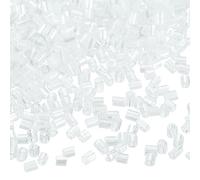 sourcing map 1400Pcs Glass Bugle Beads, 1.9x1.5mm Tube Mini Loose Glass Seed Spacer Bead for DIY Earrings Necklaces Bracelets Jewelry Making (Cream White)