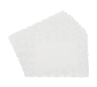 sourcing map 140pcs Paper Doilies, 10.3" x 7.5" Rectangle Lace Doilies Disposable Paper Placemats for Wedding Christmas Tableware Decoration White