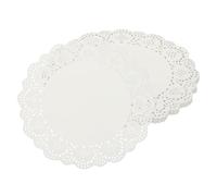 sourcing map 140pcs Paper Doilies, 11.4 inch Round Lace Doilies Disposable Paper Placemats for Wedding Christmas Tableware Decoration White