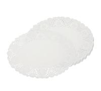 sourcing map 140pcs Paper Doilies, 13.8" x 10.6" Oval Lace Doilies Disposable Paper Placemats for Christmas Tableware Decoration White