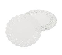 sourcing map 140pcs Paper Doilies, 14.6 inch Round Lace Doilies Disposable Paper Placemats for Wedding Christmas Tableware Decoration White