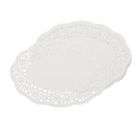 sourcing map 140pcs Paper Doilies, 9.1" x 6.3" Oval Lace Doilies Disposable Paper Placemats for Christmas Tableware Decoration White