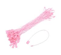 Sourcing Map 140Pcs Pink Nylon Plastic Hang Tag String 6.7Inch Snap Lock Pins Loop Price Tag Fastener Clothes Tags