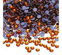 sourcing map 1440 Pcs Hotfix Rhinestone Flatback 4.8mm Gem Crystal Round Resin Trims Beads Gem for Crafts Clothes DIY Decoration Nail Art, (SS20, Brown)