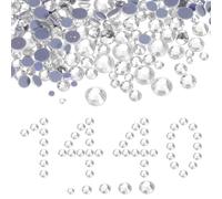sourcing map 1440 Pcs Hotfix Rhinestones, 2mm-5mm, Flatback Crystal Glass Gems with Clear Bag Nail Art Kit for Crafts Clothes DIY Decoration 5 Sizes (SS6-SS20 Set,White)