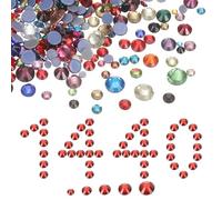 sourcing map 1440 Pcs Hotfix Rhinestones, 2mm-5mm, Flatback Crystal Glass Gems with Clear Bag Nail Art Kit for Crafts Clothes DIY Decoration 5 Sizes (SS6-SS20 Set,Mix Color)