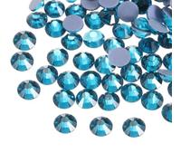 sourcing map 1440 Pcs Hotfix Rhinestones Flatback Crystal Glass Gems for Crafts Clothes DIY Decoration(SS4 1.6mm, Water Blue)