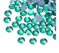 sourcing map 1440 Pcs Hotfix Rhinestones Flatback Crystal Glass Gems for Crafts Clothes DIY Decoration(SS4 1.6mm, Peacock Green)