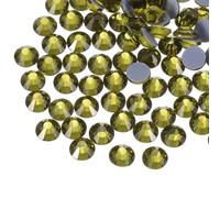 sourcing map 1440 Pcs Hotfix Rhinestones Flatback Crystal Glass Gems for Crafts Clothes DIY Decoration(SS4 1.6mm, Olive Green)