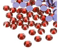 sourcing map 1440 Pcs Hotfix Rhinestones Flatback Crystal Glass Gems for Crafts Clothes DIY Decoration(SS4 1.6mm, Red)