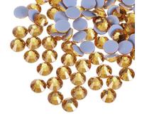 sourcing map 1440 Pcs Hotfix Rhinestones Flatback Crystal Glass Gems for Crafts Clothes DIY Decoration(SS4 1.6mm, Gold Yellow)