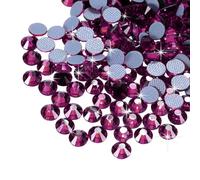 sourcing map 1440 Pcs Rhinestones Flatback Crystal Glass Gems for Crafts Clothes DIY Decoration(SS20 4.8mm,Purple Red)