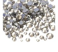 sourcing map 1450 Pcs Hotfix Rhinestones Flatback Crystal Glass Gems with Clear Bag Nail Art Kit for Crafts Clothes DIY Decoration 5 Sizes (SS6-SS30 Set,Transparent Gray)
