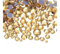 sourcing map 1450 Pcs Hotfix Rhinestones Flatback Crystal Glass Gems with Clear Bag Nail Art Kit for Crafts Clothes DIY Decoration 5 Sizes (SS6-SS30 Set,Pale Yellow)