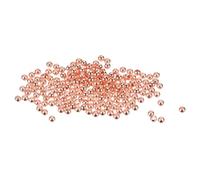 sourcing map 14K Rondelle Beads OD 3 mm ID 1.2 mm Rose Gold Plated Gold Brass Round Metal Beads Smooth Beads for DIY Jewelry Craft Making 250 Pcs