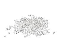 sourcing map 14K Rondelle Beads OD 3 mm ID 1.2 mm Silver Plated Gold Brass Round Metal Beads Smooth Beads for DIY Jewelry Craft Making 250 Pcs