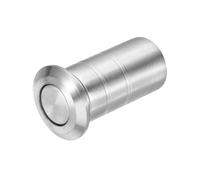 sourcing map 14mm/0.55" Door Latch Dust Protector, 304 Stainless Steel Dust-Proof Security Sliding Lock Inserts, Barrel Bolt Lock Accessories for Interior and Outdoor Latch, Silver