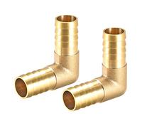 sourcing map 14mm Barb Brass Hose Fitting 90 Degree Elbow Pipe Connector Coupler Tubing 2pcs