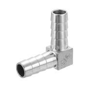 sourcing map 14mm Hose Barb 90 Degree Pipe Fitting, 304 Stainless Steel L Right Angle Adapter Pipe Connection Fitting for Vacuum Systems, Industrial Connections, Pneumatic Equipment, Silver