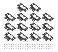 sourcing map 14Pcs 76 x 35mm Non Mortise Butterfly Hinge, Removable Loose Pin Hinge, Iron Cabinet Hinges with Mounting Screws for Doors, Windows, Furniture, Mobile Home/RV, Black