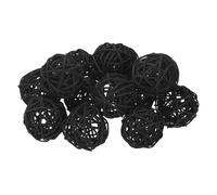 sourcing map 14Pcs Black Wicker Rattan Balls for Bowl Centerpiece 2 Inch Dia Rattan Wicker Twig Orbs Spheres Decorative Balls for Vase Home Dining Table Wedding Decor