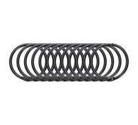 Sourcing Map 14pcs Iron Round Snap Shower Curtain Rings, 1.3 Inch ID, Glide Smoothly on Shower Curtain Rods, Black