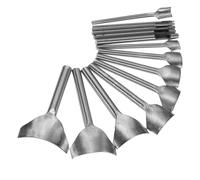 sourcing map 14pcs Leather Punch, 10mm-50mm Arc-Shaped 1mm-5mm Slot, Leather Cutter Arch Curve, Belt End Cutter, Carbon Steel Punch Tool for Crafting Strap Belt, Wallet and Bag