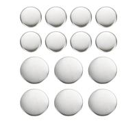 sourcing map 14pcs Metal Round Buttons 15mm/20mm Brass Sewing Craft Replacement Buttons for Blazer Suits Clothing Decoration DIY Accessories, Silver-White