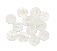 sourcing map 14Pcs Natural Shell Button, 4 Hole 12.5mm Round Mother of Pearl Buttons for Shirt Coats Suits Jacket Jeans Skirts DIY Sewing Crafts, White