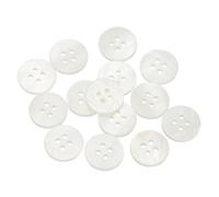 sourcing map 14Pcs Natural Shell Button, 4 Hole 15mm Round Mother of Pearl Buttons for Shirt Coats Suits Jacket Jeans Skirts DIY Sewing Crafts, White