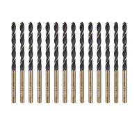 sourcing map 14pcs Reduced Shank Twist Drill Bit 4mm Dia 4mm Shank High Speed Steel M2 Black and Gold Oxide Finish Drill Bits for Drilling Hard Metals, Stainless Steel, Cast Iron