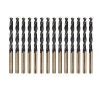 sourcing map 14pcs Reduced Shank Twist Drill Bit 6mm Dia 6mm Shank High Speed Steel M2 Black and Gold Oxide Finish Drill Bits for Drilling Hard Metals, Stainless Steel, Cast Iron