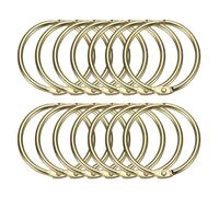 sourcing map 14pcs Shower Curtain Rings, 1.3 Inch ID Metal Round Snap Shower Curtain Hooks Glide Smoothly Hooks for Bathroom, Gold