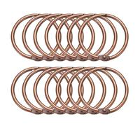 sourcing map 14pcs Shower Curtain Rings, 1.3 Inch ID Metal Round Snap Shower Curtain Hooks Glide Smoothly Shower Hooks for Bathroom Shower Curtain Rods, Vintage Copper