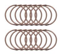 sourcing map 14pcs Shower Curtain Rings, 2 Inch ID Metal Round Snap Shower Curtain Hooks Glide Smoothly Shower Hooks for Bathroom Shower Curtain Rods, Vintage Copper