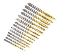 sourcing map 14pcs Spiral Point Tap Set M2 M2.5 M3 M3.5 M4 M5 M6 Metric Thread Screw Taps, Titanium Coated High Speed Steel 6542 Machine Tapping Threading Repair Tool